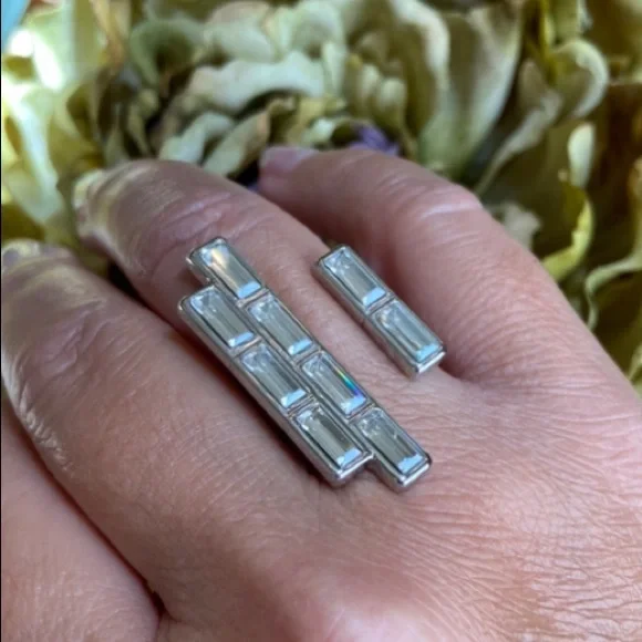 Atelier Swarovski fluid Azzurro open ring - Picture 5 of 12